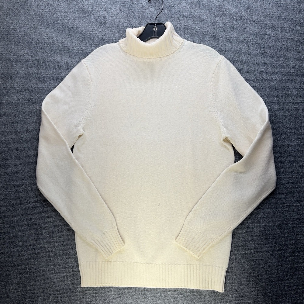 Suitsupply Wool Cashmere Turtleneck Sweater Cream Ivory Mens Medium